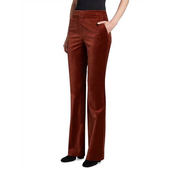 NEW DEREK LAM 10 CROSBY blake flare trouser in mahogany - Picture 3 of 5